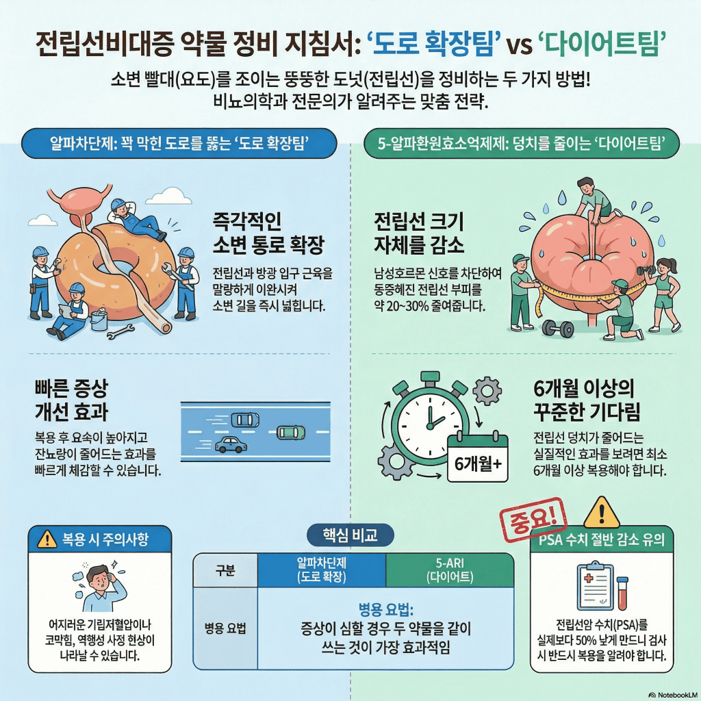 전립선비대증 알파차단제와 피나스테리드, 두타스테리드는 무엇인가요?
