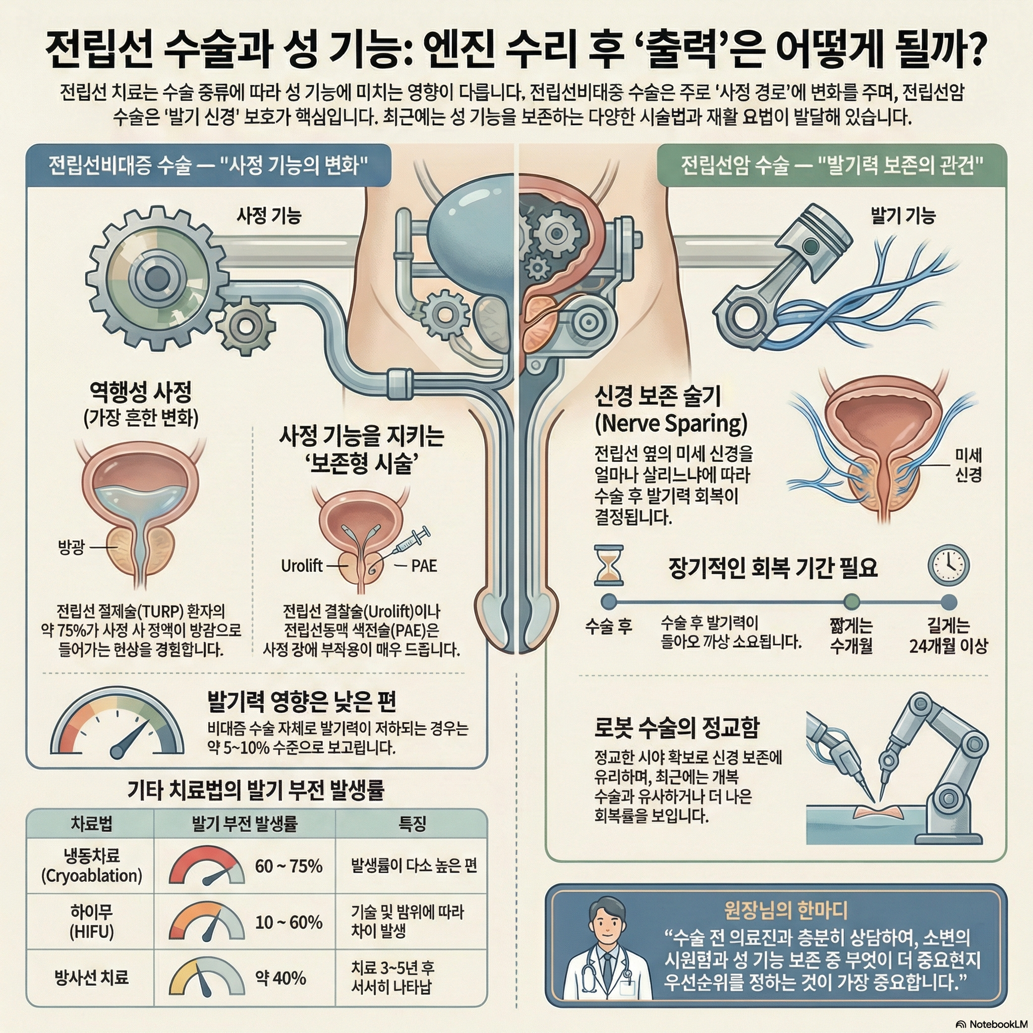 수술 후에 성 기능에 변화가 생길 수도 있나요?